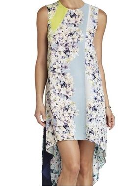 BCBGMAXAZARIA FLORAL HIGH LOW DRESS